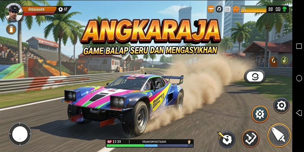 Tampilan gameplay balap yang mendebarkan di ANGKARAJA.