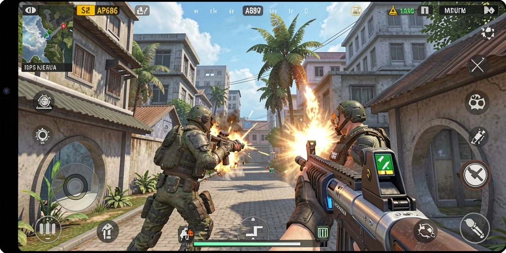Tampilan gameplay seru dari AP686 yang penuh aksi.