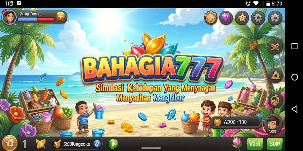 Tampilan gameplay yang mengasyikkan dan penuh warna dari BAHAGIA777.