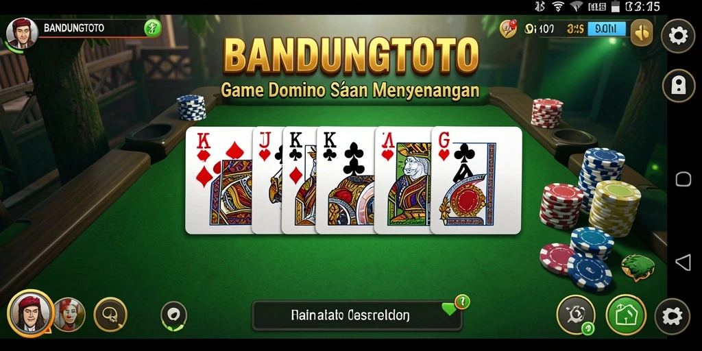 Tampilan gameplay seru di BANDUNGTOTO saat bermain domino.