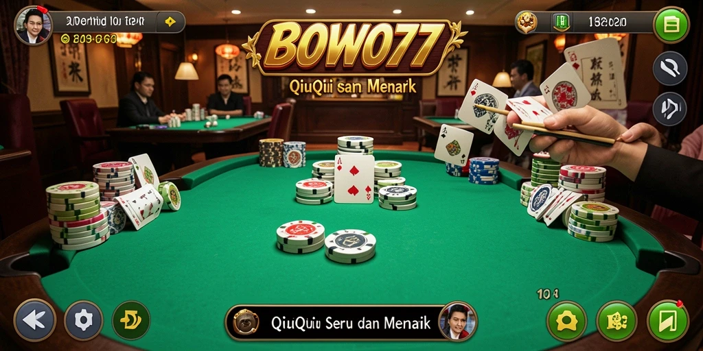 Tampilan permainan QiuQiu BOWO77 yang penuh aksi.