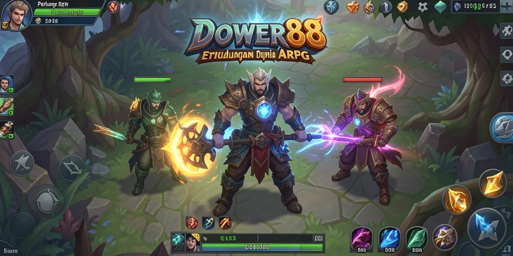 Screenshot gameplay DOWER88 menunjukkan aksi pertarungan seru dan grafis menarik.