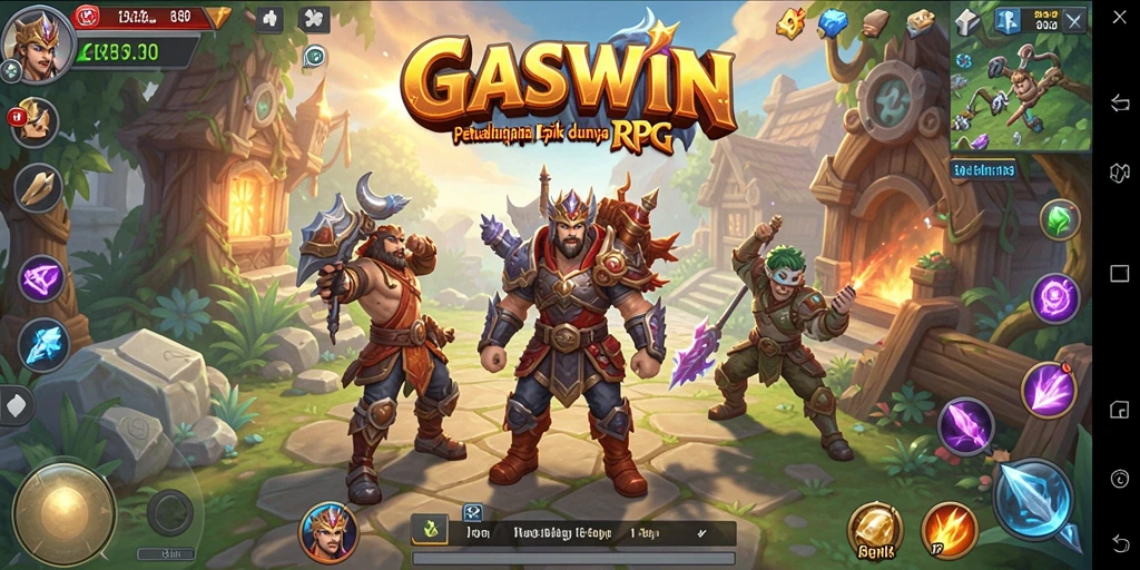Tampilan gameplay GASWIN yang mengasyikkan dalam RPG epik.