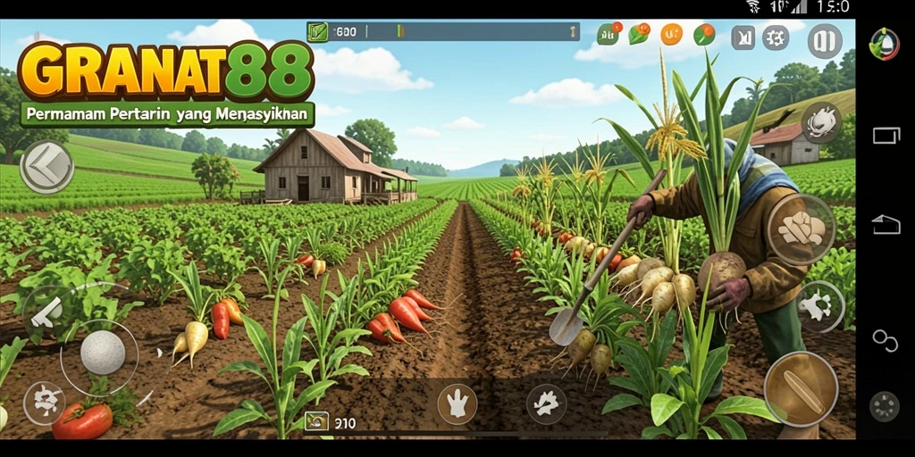 Tampilan gameplay menarik dengan suasana pertanian yang hidup.