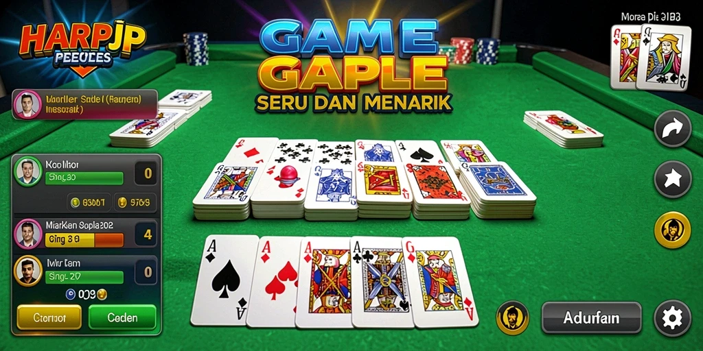 Tampilan gameplay Gaple yang seru dan interaktif.
