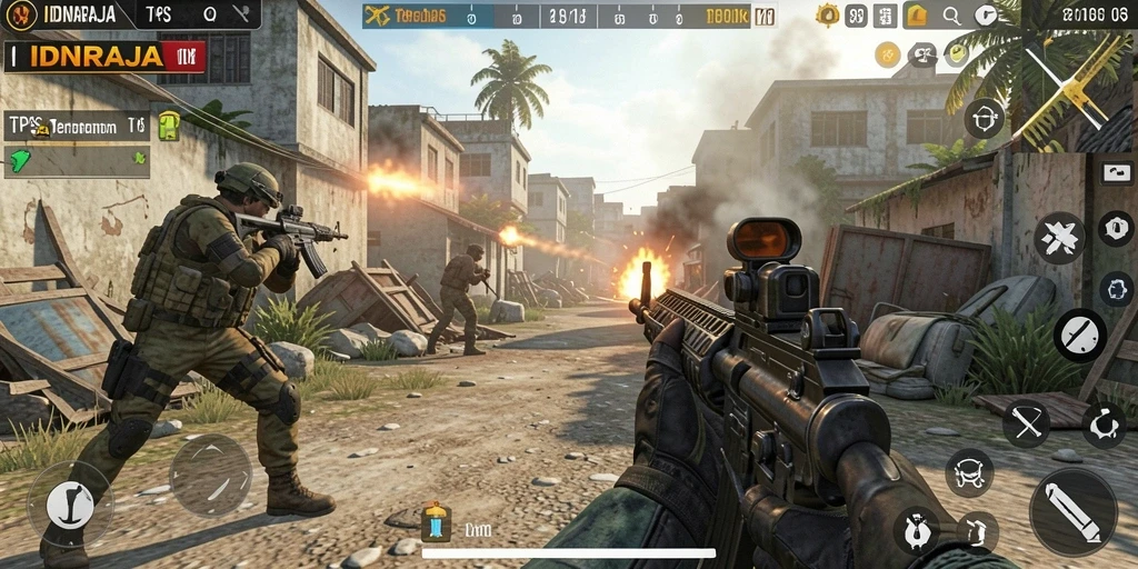 Tampilan gameplay mendebarkan di IDNRAJA, penuh aksi dan strategi.