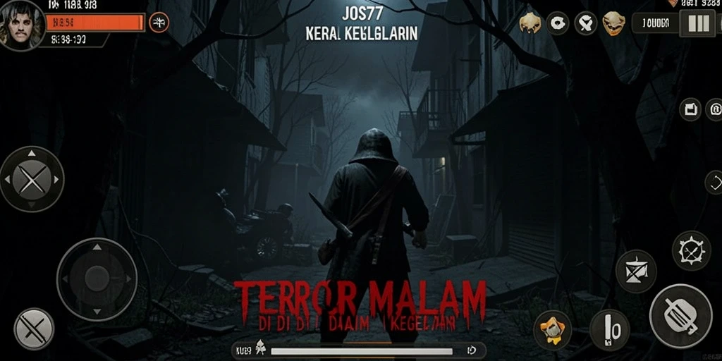 Screenshot utama JOS77 menampilkan momen-momen menegangkan dalam suasana Horror.