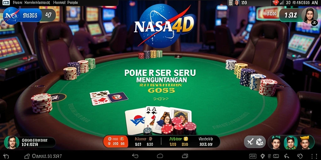 Tampilan gameplay Poker yang mendebarkan dalam NASA4D.