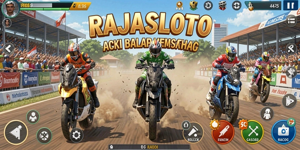 Tampilan gameplay seru dari RAJASLOTO dengan kendaraan yang memacu adrenalin.