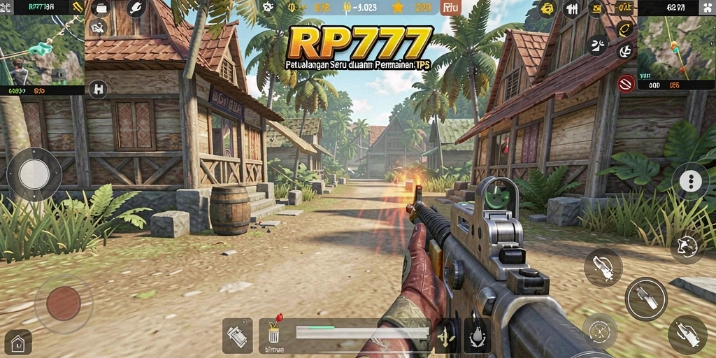 Tampilan aksi mendebarkan dalam game TPS RP777.