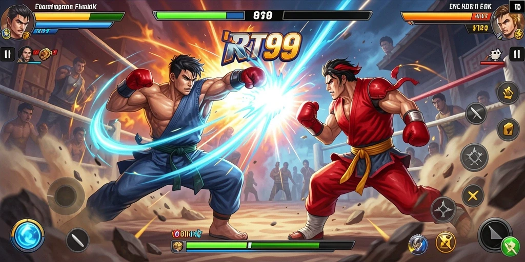 Gameplay mendebarkan dari pertarungan karakter di RT99.