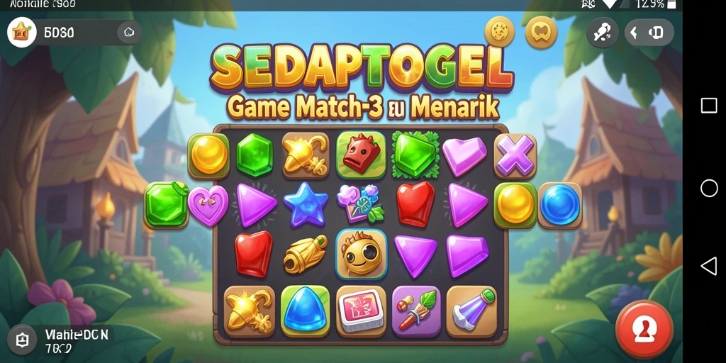 Tampilan gameplay SEDAPTOGEL yang menawan dalam genre Match-3.