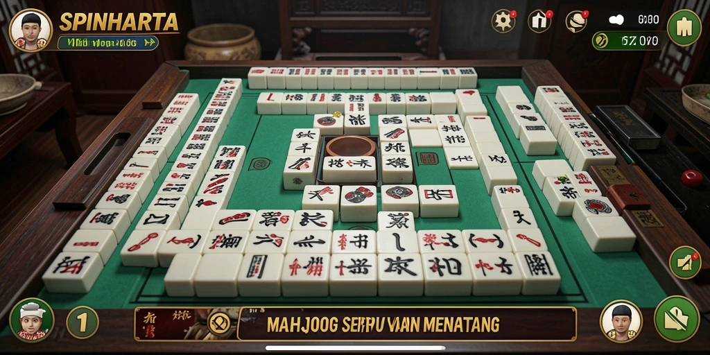Tampilan layar dari gameplay SPINHARTA yang menarik.