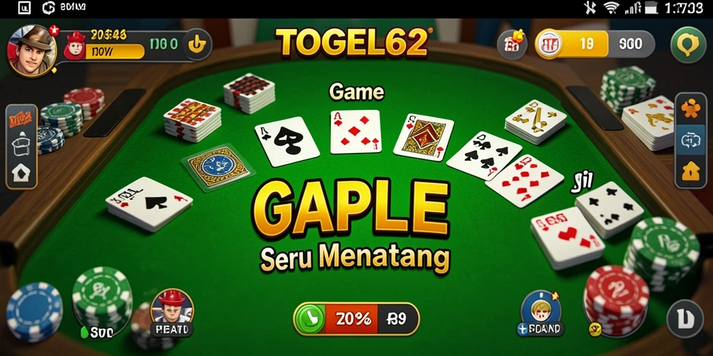 Gameplay seru Gaple di TOGEL62 dengan fitur interaktif.