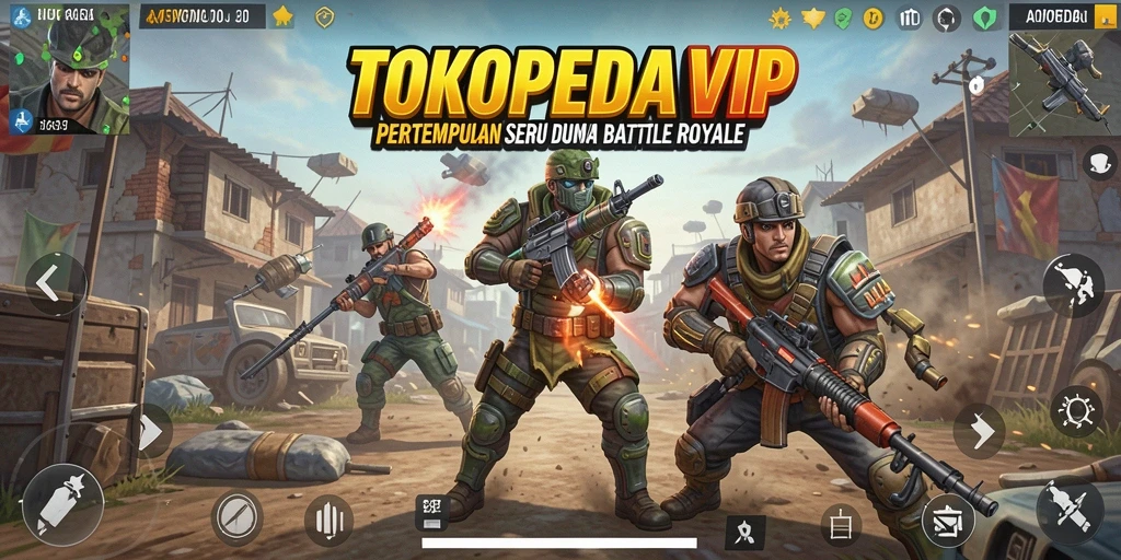Tampilan gameplay intens di arena Battle Royale.