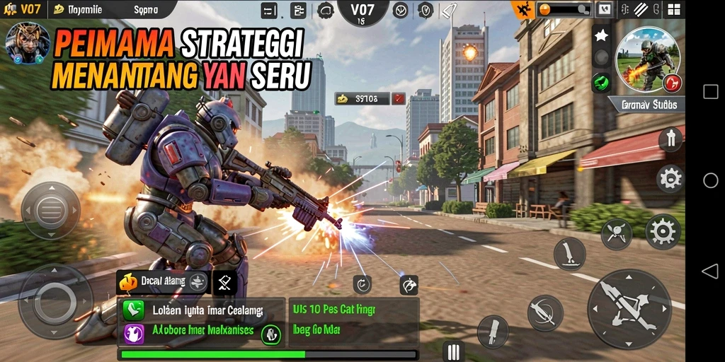 Tangkapan layar V07 menampilkan aksi strategi yang mendebarkan.