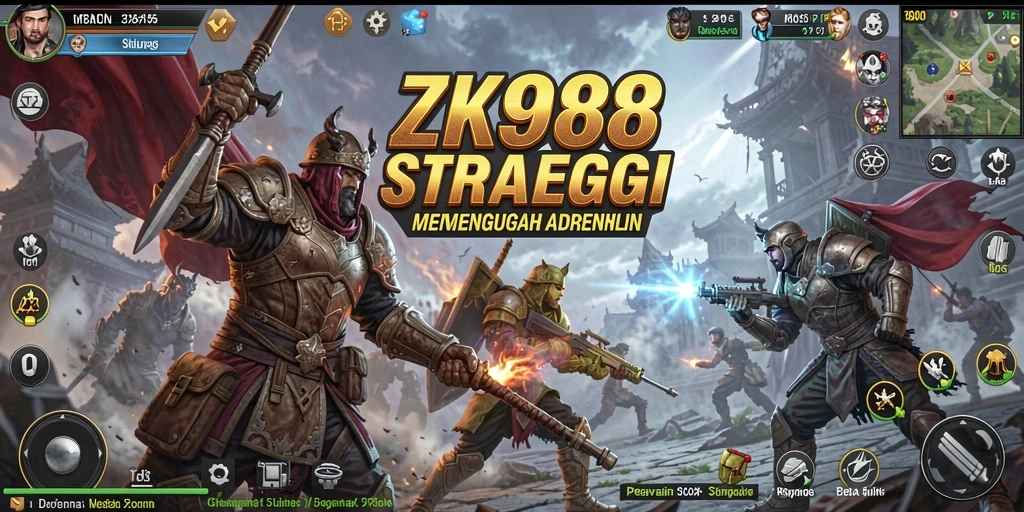 Screenshot ZK988 menampilkan pertarungan strategi yang intens.